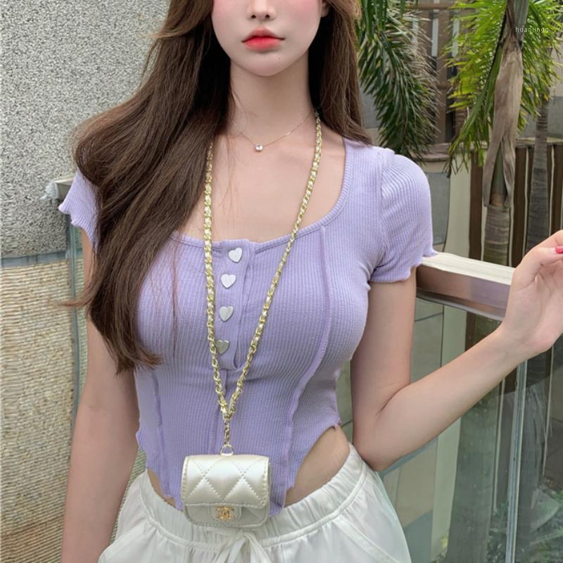 Women' Blouses & Shirts 2022 Summer Sexy Elegant Women Bodycon Short Sleeve Sweet Cute Casual Solid High Street Korean Fashion Y2k Tops, Purple
Women' Blouses & Shirts 2022 Summer Sexy Elegant Women Bodycon Short Sleeve Sweet Cute Casual Solid High Street Korean Fashion Y2k Tops, Purple