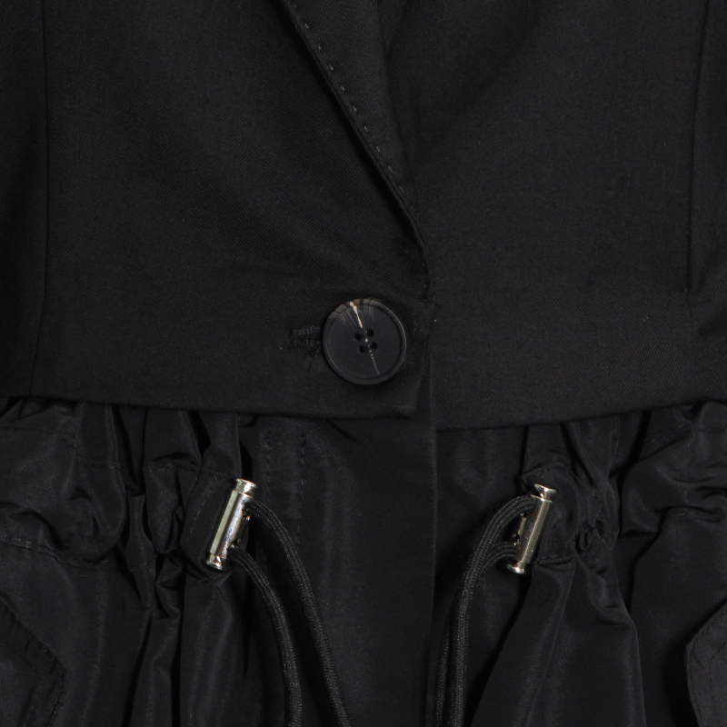 TWOTWINSTYLE Minimalist Solid Fold Pleated Female Blazer Notched Long Sleeve Loose Waist Patchwork Women's Coat Autumn 220402