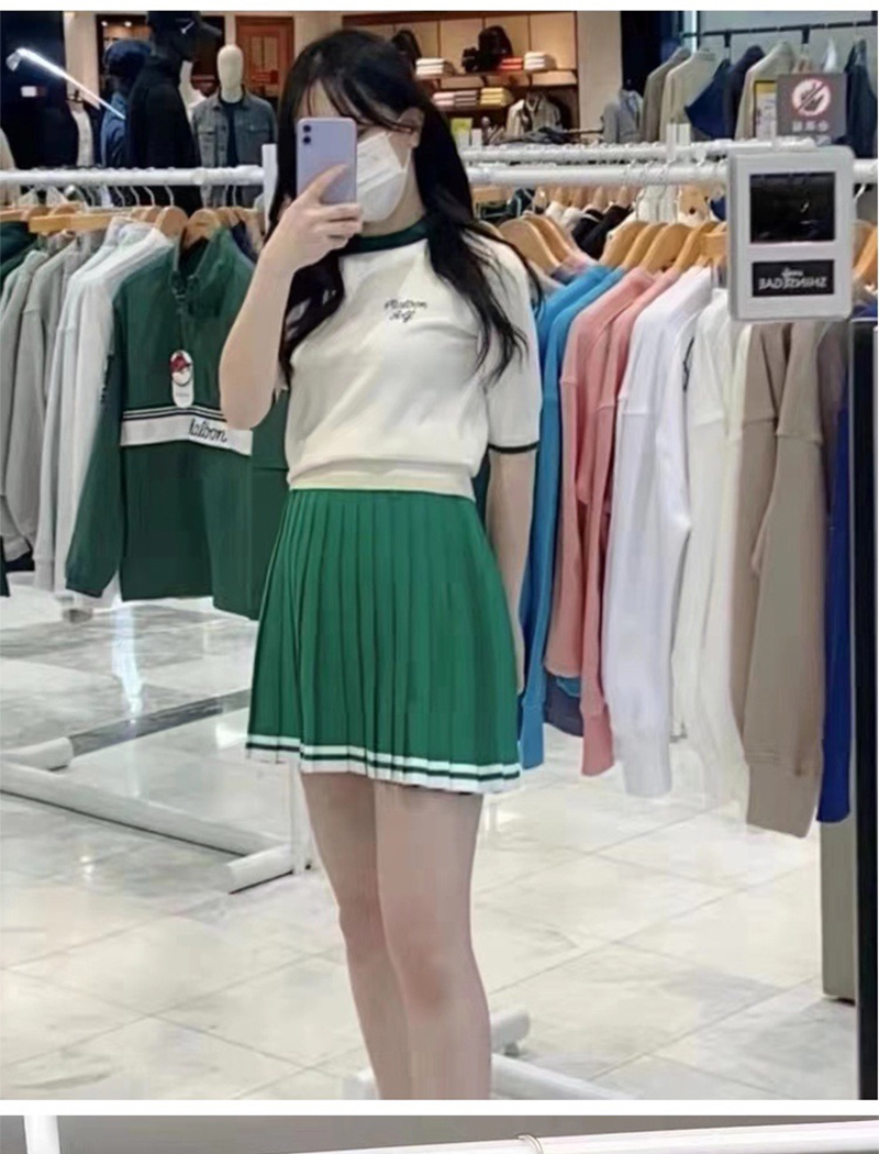 MALBON Korea original single golf clothing ladies suit summer ice silk knitted top slim Korean version short skirt 220606, White
MALBON Korea original single golf clothing ladies suit summer ice silk knitted top slim Korean version short skirt 220606, White