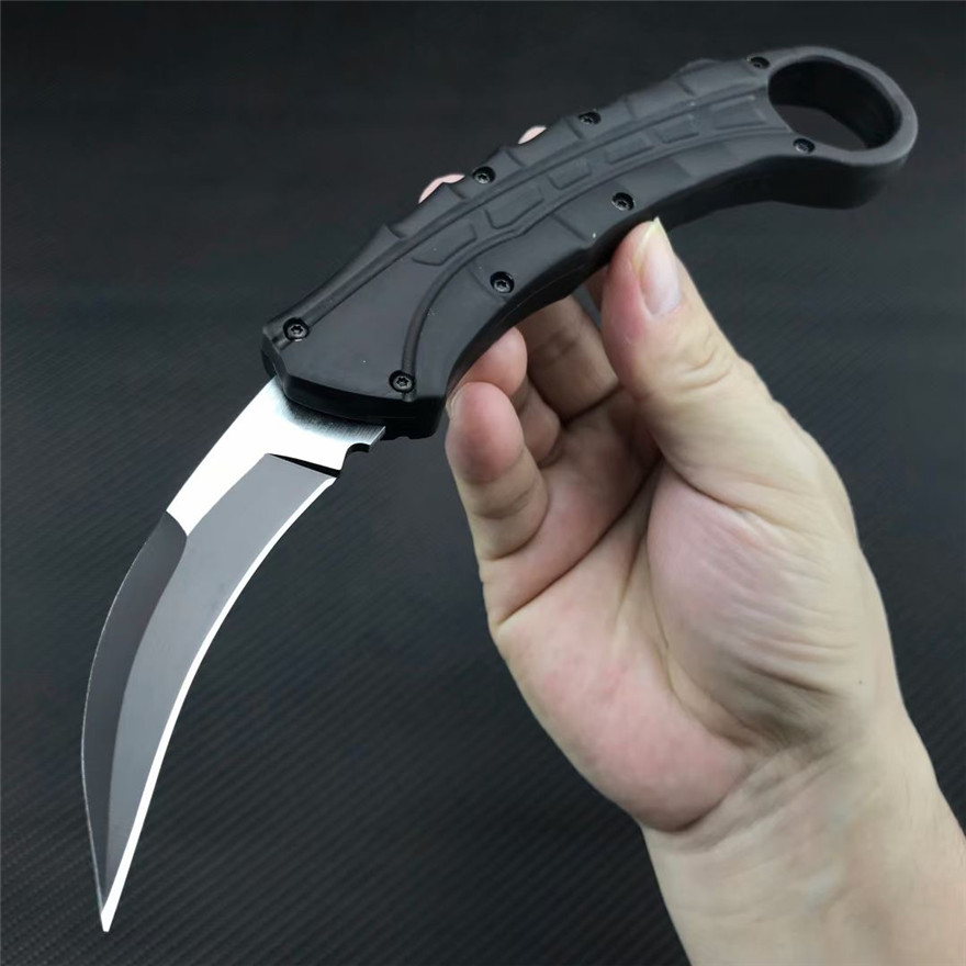 

Tops! Claw Karambit Automatic Tactical Knife D2 blade Aluminum alloy Handle Survival Self Defense Pocket Knives Outdoor Camping Hunting EDC A07 C07 TOOLs