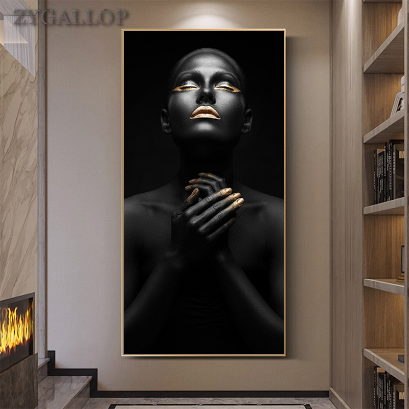 Black Gold Art Woman Canvas Painting Cuadro Women Posters and Prints Scandinavian Wall Art Pictures Modern Home Decoration mural
Black Gold Art Woman Canvas Painting Cuadro Women Posters and Prints Scandinavian Wall Art Pictures Modern Home Decoration mural