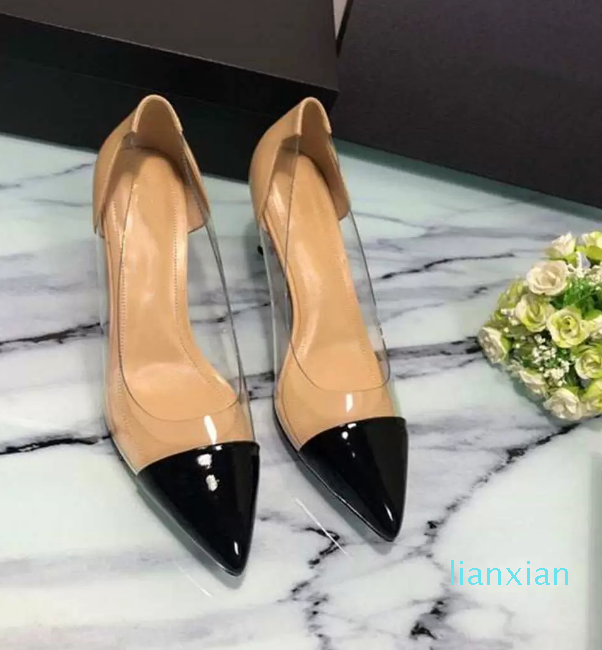 Fashionable leather and transparent dress shoes for ladies Black pink and nude, heels with pearl design
Fashionable leather and transparent dress shoes for ladies Black pink and nude, heels with pearl design