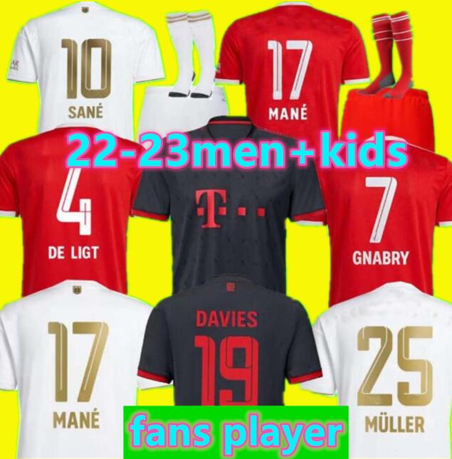 22 23 Bayern Munich soccer jersey DE LIGT SANE 2022 2023 football shirt HERNANDEZ GORETZKA GNABRY camisa de futebol top thailand men kids kits KIMMICH fans player, Aldult home player