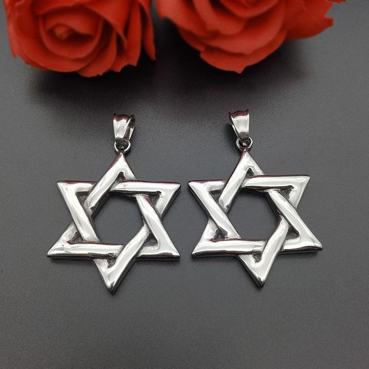Pendant Necklaces Star Of David Israel Chain Necklace Women Stainless Steel Judaica Silver Color Jewish Men JewelryPendant