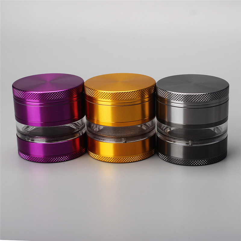 Transparent Storage Room Herb Grinder Smoking Tobacco Crusher