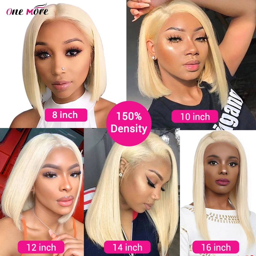 613 Honey Blonde Short Bob Lace Front Human Hair Wigs Straight Colored 13x4 Synthetic Frontal Wigs For Black Women