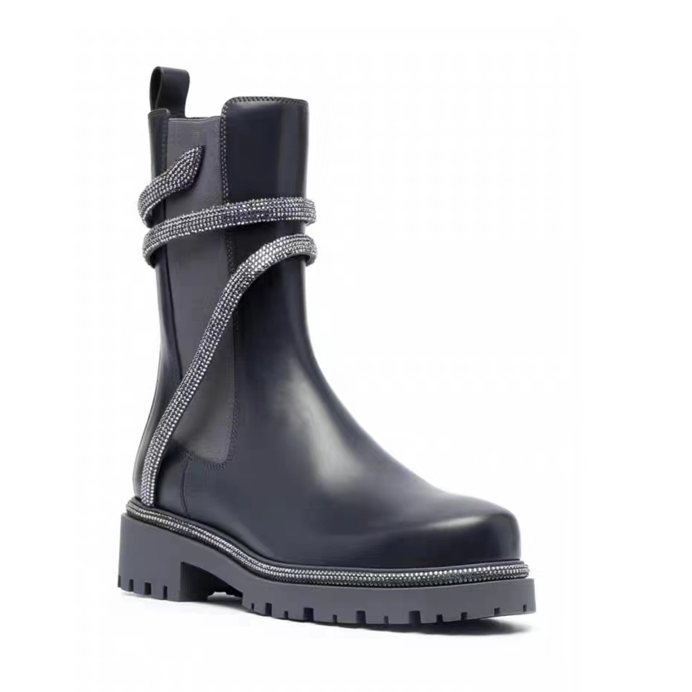 Boots rhinestone Snake Strass Wraparound chunky half boots Black leather womens low heel Martin Boot heavy duty luxury designer brands for, 6# simple white
Boots rhinestone Snake Strass Wraparound chunky half boots Black leather womens low heel Martin Boot heavy duty luxury designer brands for, 6# simple white
