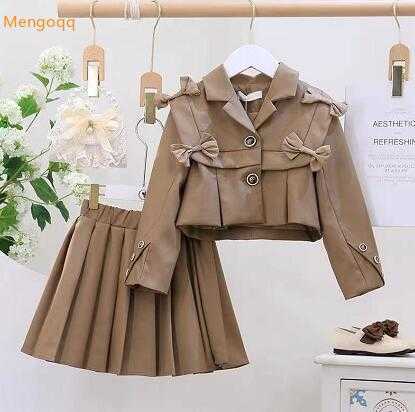 Autumn Clothes Set Children Girls Full Sleeve Solid Bow Single-breasted Coat Suit Pleated Skirt Kids Baby 2pcs 2-9Y, Dfgd2
Autumn Clothes Set Children Girls Full Sleeve Solid Bow Single-breasted Coat Suit Pleated Skirt Kids Baby 2pcs 2-9Y, Dfgd2