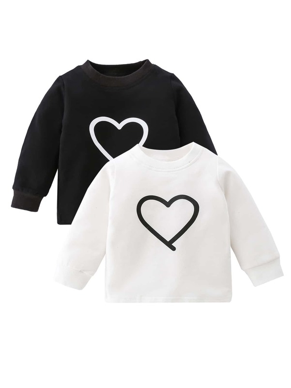 Baby 2pcs Heart Print Sweatshirt SHE