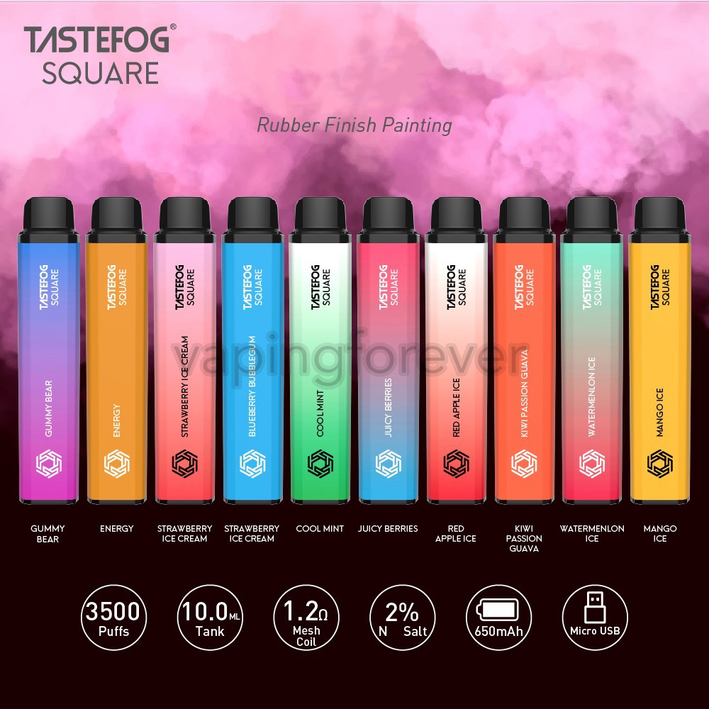 Tastefog 3500 Puffs Disposable E Cigarettes Vape Pen 650mAh Rechargeable Battery 2% 10ml Pre-Filled Cartridge Device Stick Vaporizer Kit
Tastefog 3500 Puffs Disposable E Cigarettes Vape Pen 650mAh Rechargeable Battery 2% 10ml Pre-Filled Cartridge Device Stick Vaporizer Kit