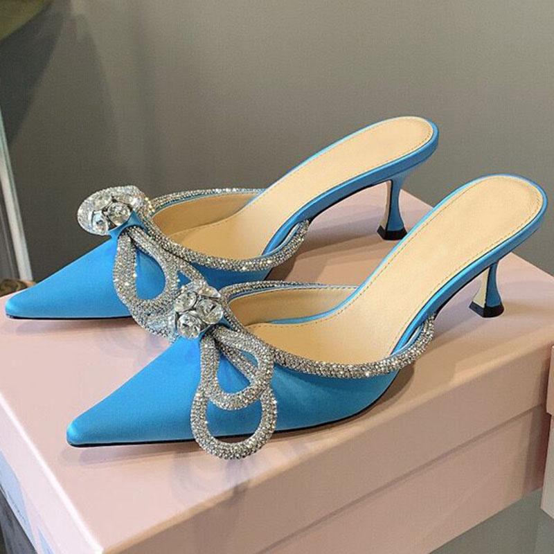 Slippers Pointed High Heels SlippersWomen Bling Silk Satin Shallow Mouth Crystal Bow-Knot Sandals Summer Sexy Party Dress Shoes, As show
Slippers Pointed High Heels SlippersWomen Bling Silk Satin Shallow Mouth Crystal Bow-Knot Sandals Summer Sexy Party Dress Shoes, As show