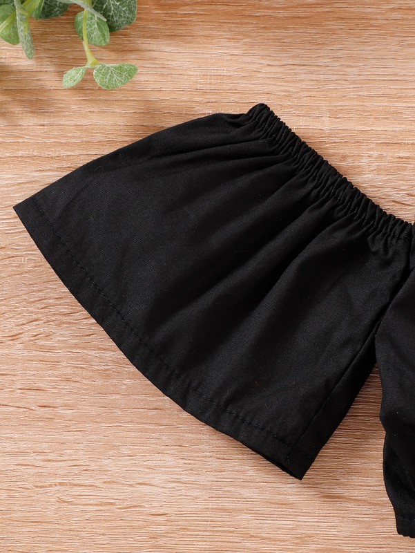 Toddler Girls Cold Shoulder Top And Ruffle Trim Skirt SHE