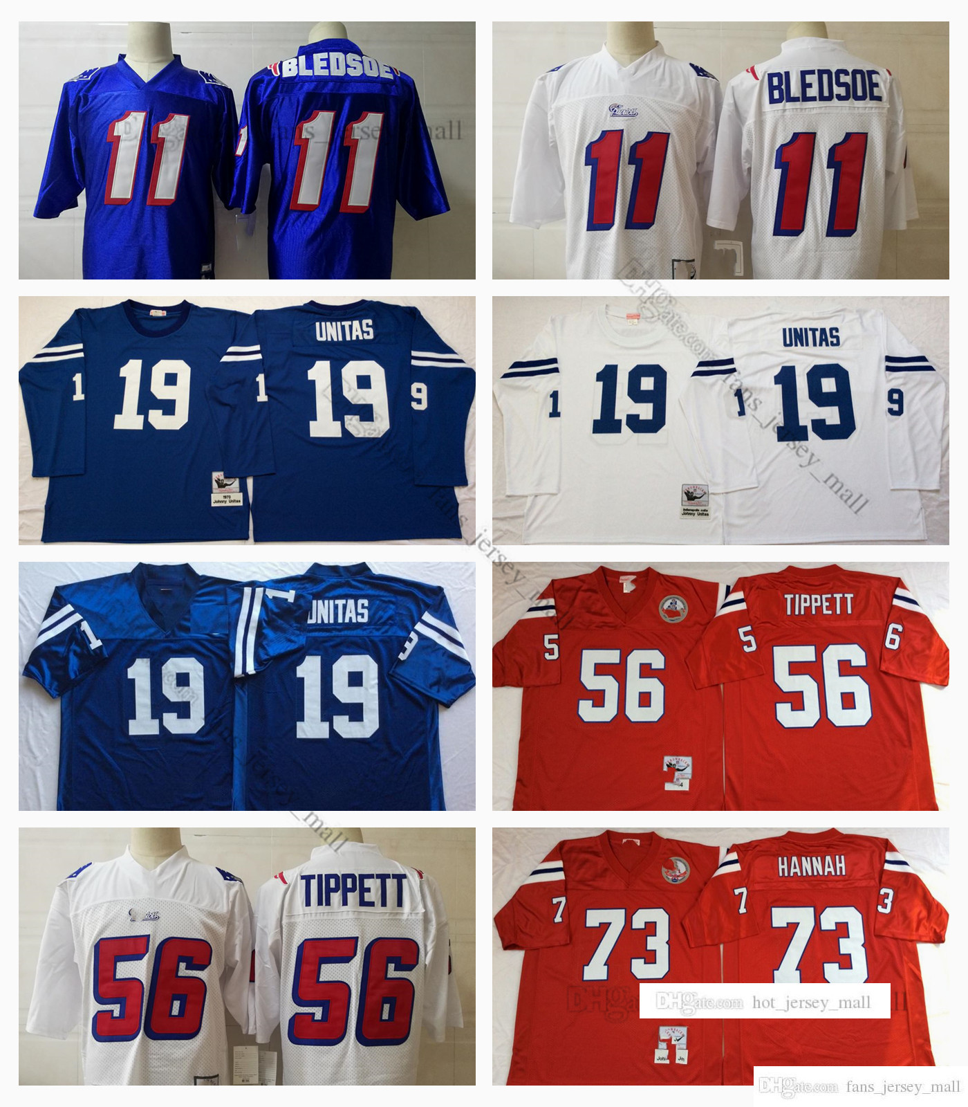 NCAA Vintage Football 56 Andre Tippett Jersey 11 Drew Bledsoe 73 John Hannah 19 Johnny Unitas Jerseys Men Blue White Mitchell Ness Custom, Same as picture
NCAA Vintage Football 56 Andre Tippett Jersey 11 Drew Bledsoe 73 John Hannah 19 Johnny Unitas Jerseys Men Blue White Mitchell Ness Custom, Same as picture