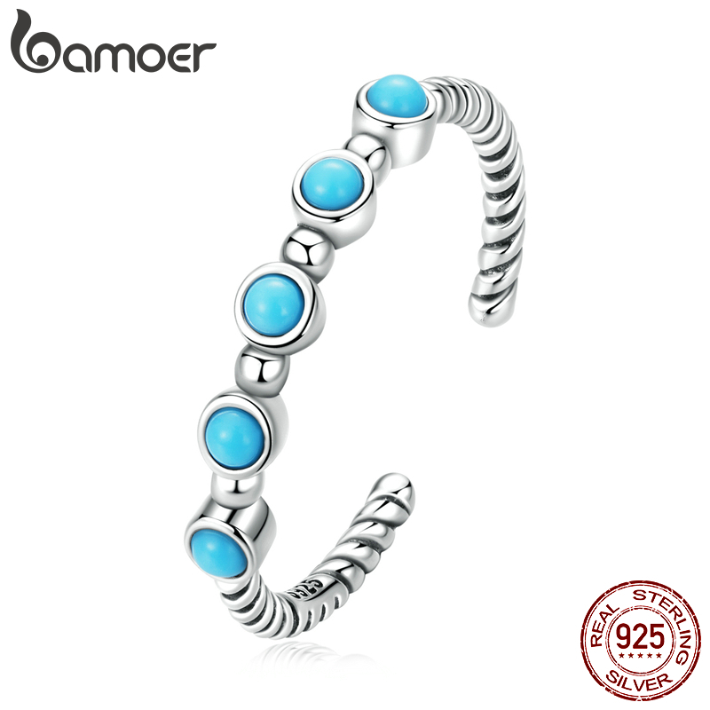 Trendy 925 Sterling Silver Turquoise Twist Open Finger Ring for Women Fine Jewelry Wedding Party Gift 220716
Trendy 925 Sterling Silver Turquoise Twist Open Finger Ring for Women Fine Jewelry Wedding Party Gift 220716