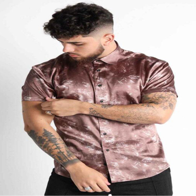 European And American Men Summer Street Fashion Trend 3D Printing Casual Slim Short Sleeve Shirts Prom Luxury Cardigan 220614, Pink
European And American Men Summer Street Fashion Trend 3D Printing Casual Slim Short Sleeve Shirts Prom Luxury Cardigan 220614, Pink