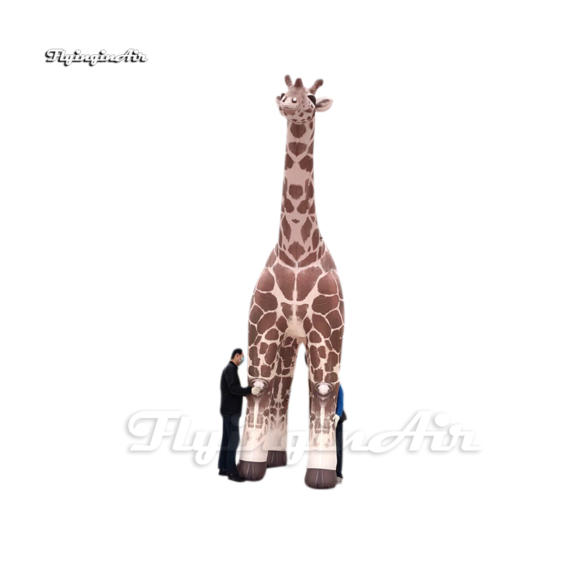 Giant Inflatable Giraffe Model Animal Mascot 3m/6m Air Blow Up Giraffe Balloon With Long Neck And Brown Patches For Parade Show