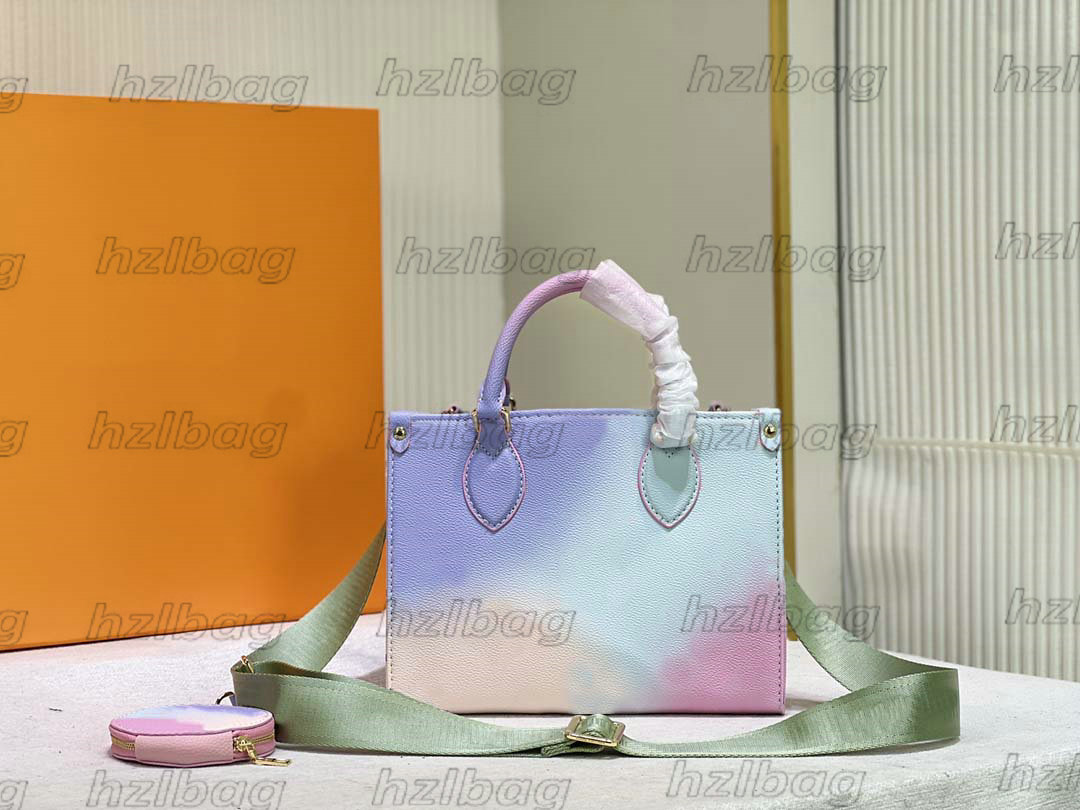 22SS Onthego PM 25cm Sunrise Totes Bag Pastel Spring In The City M59856 Pink Coated Canvas CrossBody Womens Designers Handbag Purse Wallet, Color 01
22SS Onthego PM 25cm Sunrise Totes Bag Pastel Spring In The City M59856 Pink Coated Canvas CrossBody Womens Designers Handbag Purse Wallet, Color 01