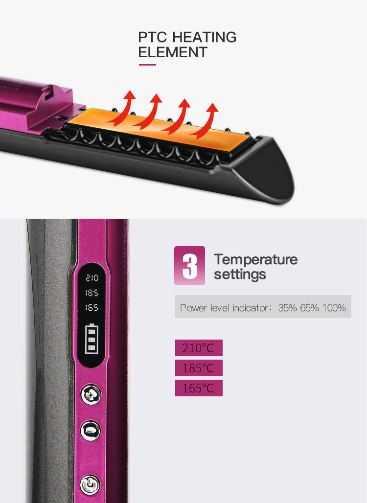 Wireless Hair Straightener Professional Portable Rechargeable Cordless Flat Iron Tools 220623