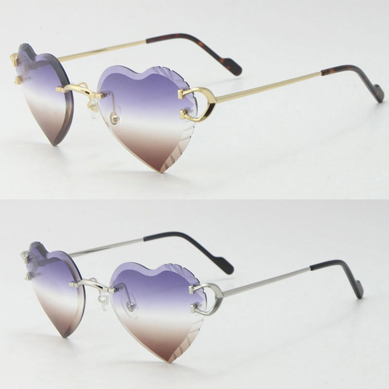 New Designer Sunglasses Womens C Decoration Metal Rimless Fashion Sun glasses Pairings Shoes bags Dia Cut Lens Angled iangle Lenses Man Woman Frames