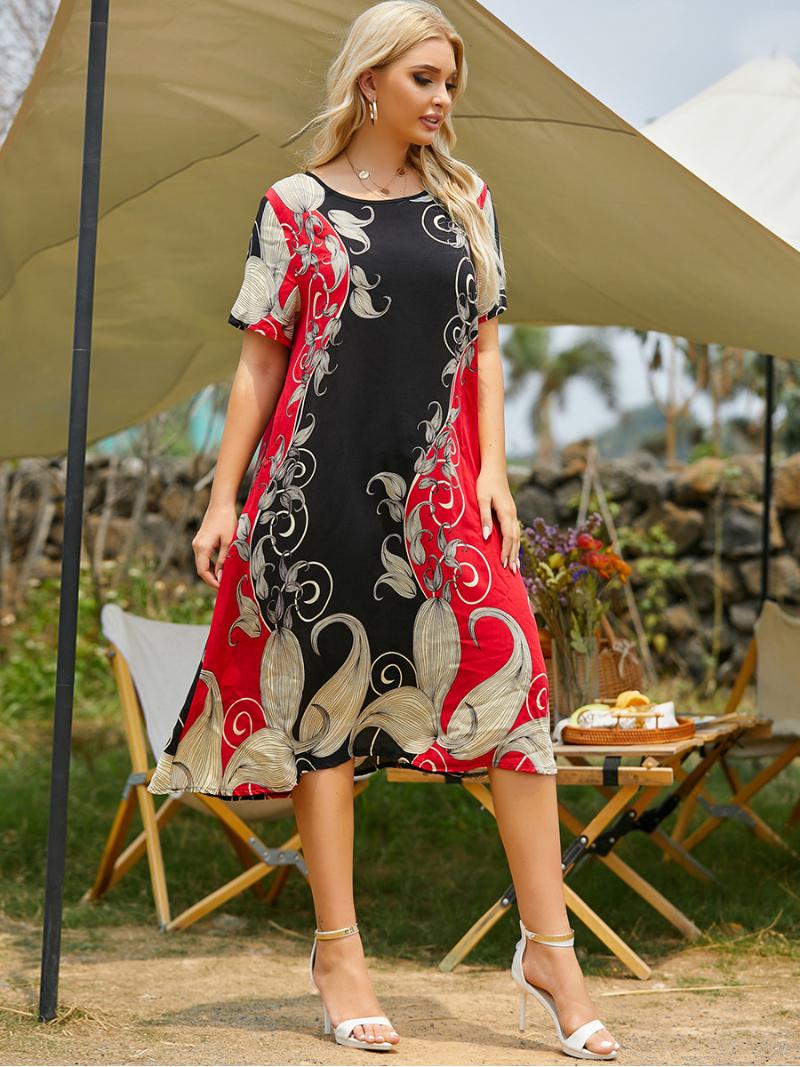 Plus Size Dresses Summer Loose Ladies 2022 Print Stitching Round Neck Short Sleeve Swing Long Dress Women 4Xl Big ClothingPlus, Red
Plus Size Dresses Summer Loose Ladies 2022 Print Stitching Round Neck Short Sleeve Swing Long Dress Women 4Xl Big ClothingPlus, Red