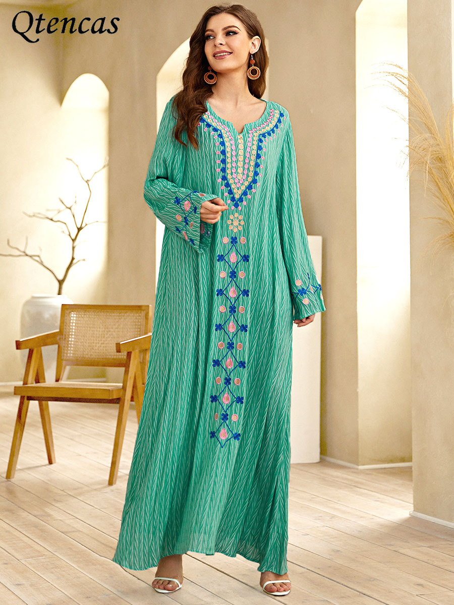 

Eid Muslim Fashion Maxi Dress Ramadan Abayas for Women Dubai Abaya Arabic Indian Dresses Turkey Islam Kaftan Vestidos Musulmanes