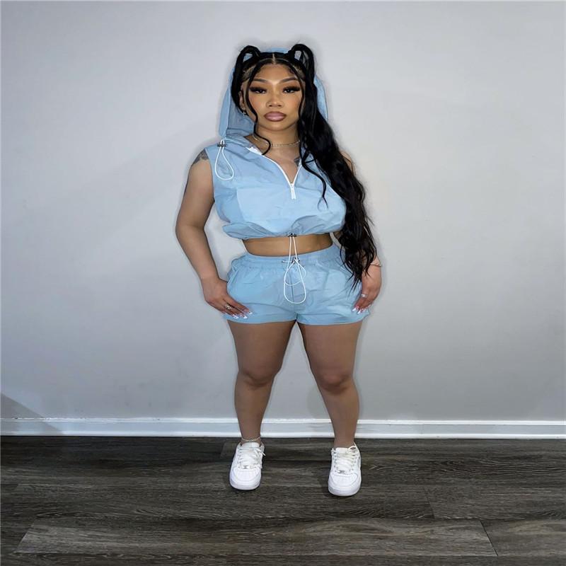 Women' Tracksuits Fashion Hooded Sleeveless Stitching Zipper Drawstring Jacket And Casual Pocket Shorts Summer Beach Women SuitWomen, Black
Women' Tracksuits Fashion Hooded Sleeveless Stitching Zipper Drawstring Jacket And Casual Pocket Shorts Summer Beach Women SuitWomen, Black