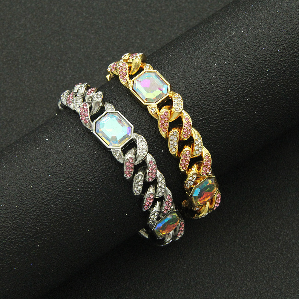 Hip hop diamond CUBAN CHAIN BRACELET cool rectangular color diamond personalized fashion disco trend bracelet
Hip hop diamond CUBAN CHAIN BRACELET cool rectangular color diamond personalized fashion disco trend bracelet