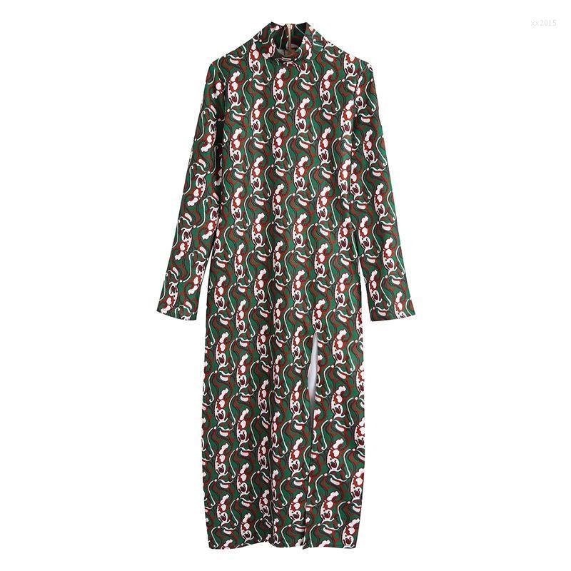 Casual Dresses Woman Vintage Green Print Midi Dress 2022 Autumn Elegant Female Long Sleeve Mock Neck Ladies Slim Side Slit
Casual Dresses Woman Vintage Green Print Midi Dress 2022 Autumn Elegant Female Long Sleeve Mock Neck Ladies Slim Side Slit