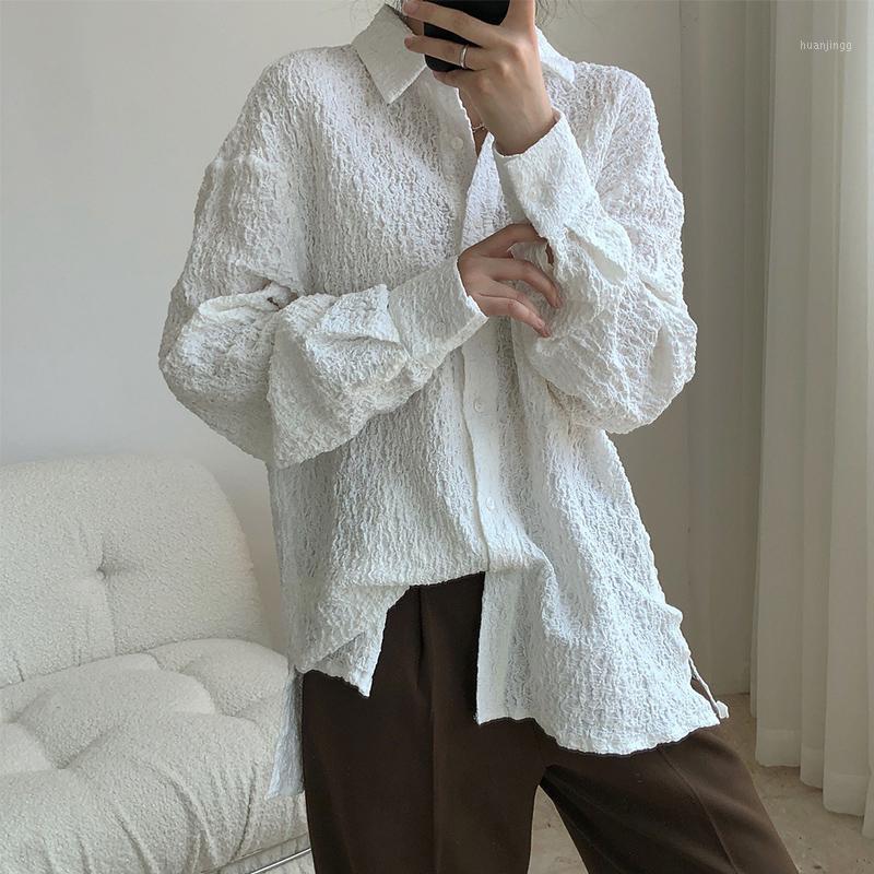 Women's Blouses & Shirts White Women Long Sleeve Shirt Simple OL Turn-down Collar Single Breasted Blouse 2022, As pic
Women's Blouses & Shirts White Women Long Sleeve Shirt Simple OL Turn-down Collar Single Breasted Blouse 2022, As pic