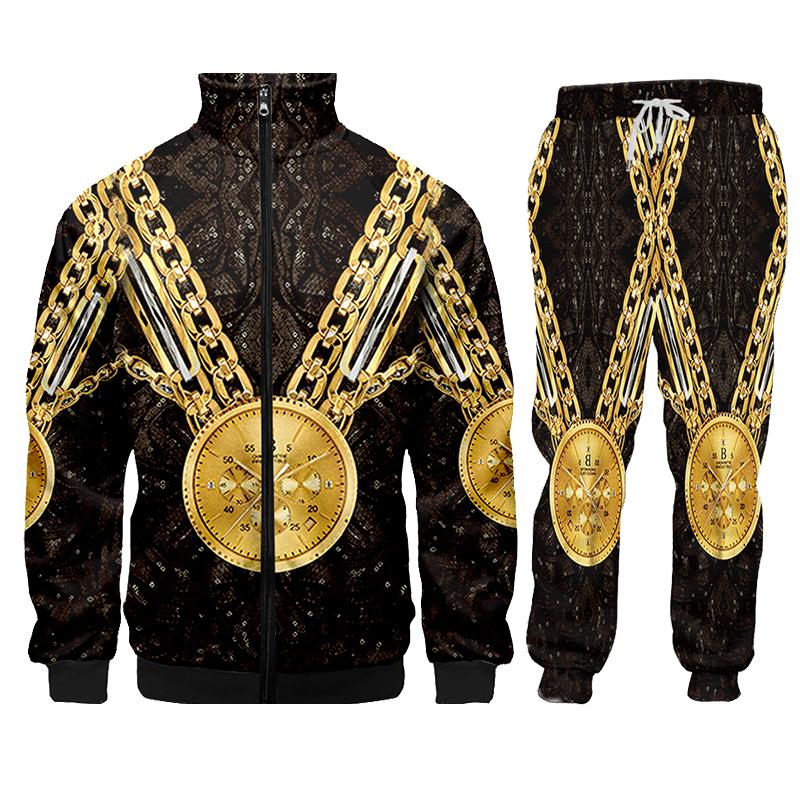 Men' Tracksuits Gold Medal Chain Punk Sets Winter Autumn 2 Piece Suit Hoodie 3D Printed Zip Hip Hop Men Jacket Sweater Pants Jogger, T-shirt pants
Men' Tracksuits Gold Medal Chain Punk Sets Winter Autumn 2 Piece Suit Hoodie 3D Printed Zip Hip Hop Men Jacket Sweater Pants Jogger, T-shirt pants