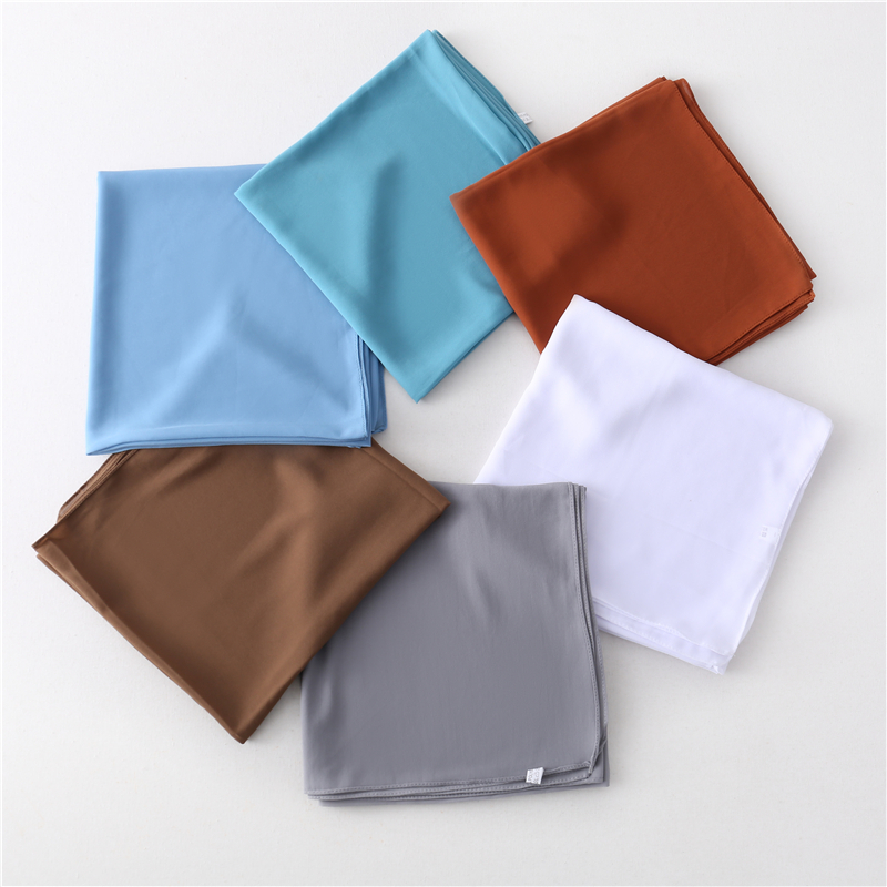 36 colors Malaysia Turban 110 110cm Large Size Square Scarves Chiffon Hijab Scarf Kerchief 220704