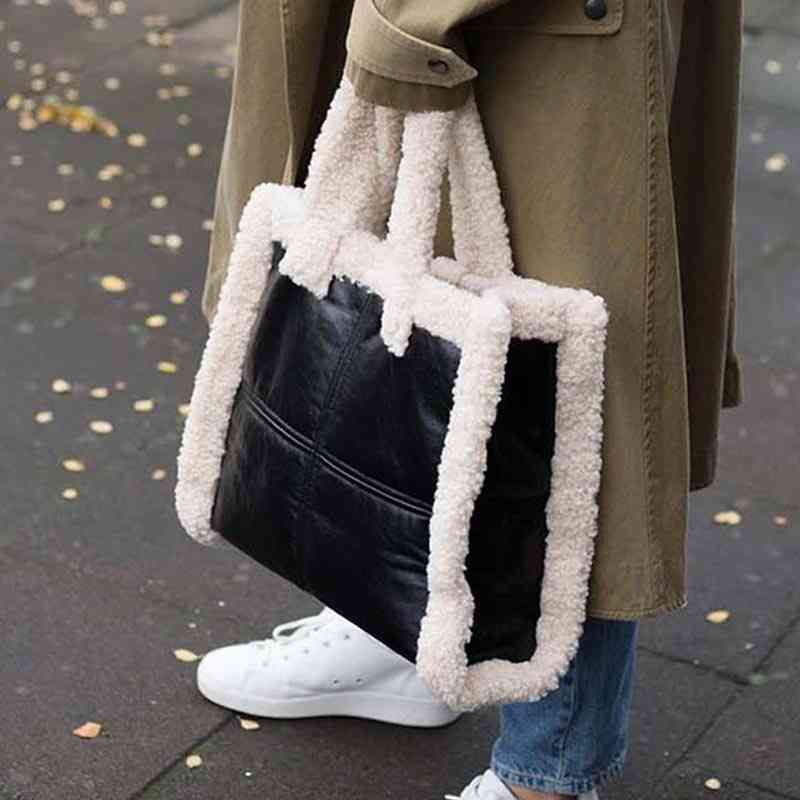 Large Totes Winter Fur Women's Handbags Plush Pu Leather Shoulder Bag Black Designer Bags for Women 220616, Medium
Large Totes Winter Fur Women's Handbags Plush Pu Leather Shoulder Bag Black Designer Bags for Women 220616, Medium