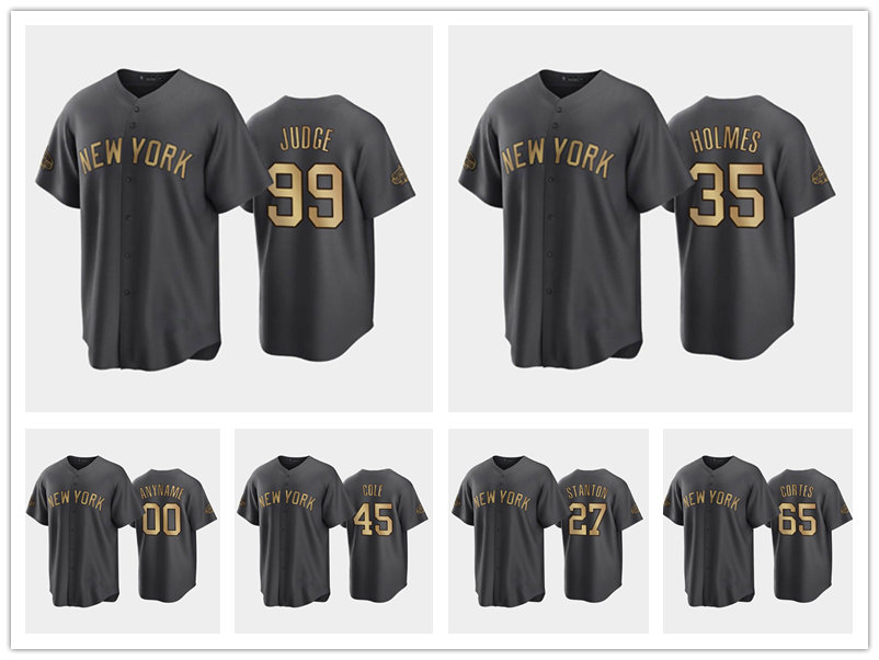 New York''Yankees''MEN Aaron Judge Gerrit Cole Giancarlo Stanton Nestor Cortes Jr. Clay Holmes 2022 All-Star AL Charcoal baseball Jersey Replica
New York''Yankees''MEN Aaron Judge Gerrit Cole Giancarlo Stanton Nestor Cortes Jr. Clay Holmes 2022 All-Star AL Charcoal baseball Jersey Replica
