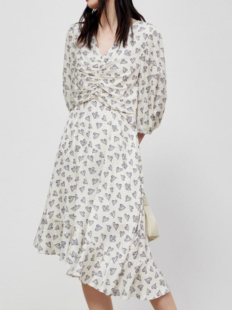 Casual Dresses Women Dress French Temperament Puff Sleeve Heart Print Irregular Pleated DressCasual, Floral
Casual Dresses Women Dress French Temperament Puff Sleeve Heart Print Irregular Pleated DressCasual, Floral