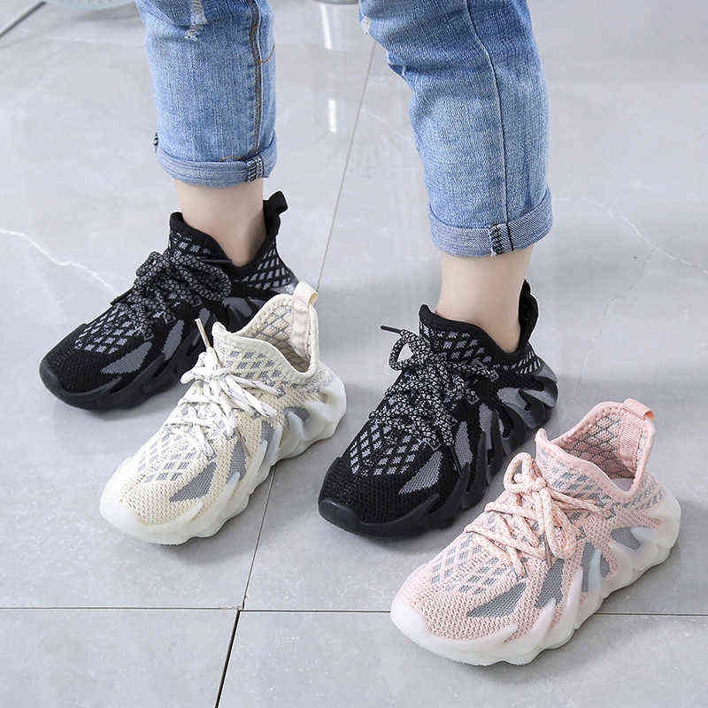 

Children Kids Baby Fly Weaving Sneakers For Boys Girls Breathable Mesh Casual Daddy Sports Running Shoes 1 2 3 4 5 6 10 Years G220708, Black
