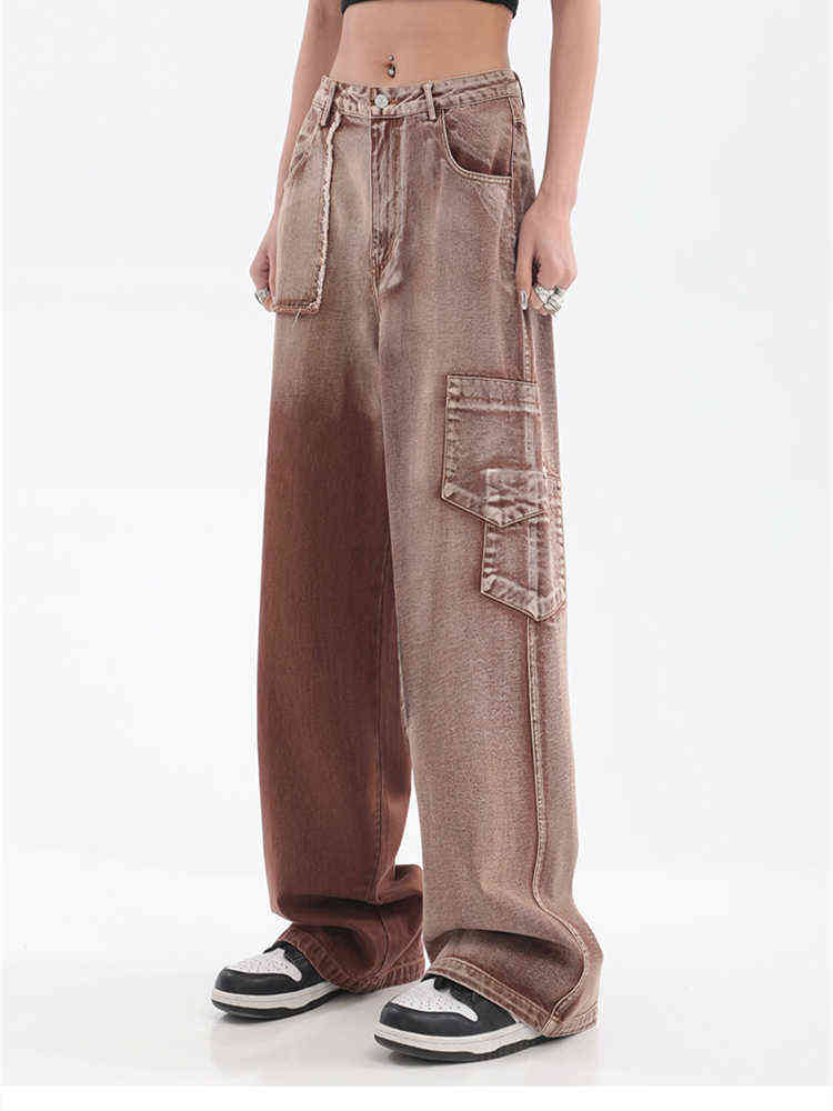 Gradient Brown Tooling Jeans Womens Summer Design High Waist Wide Leg Loose Straight Hip Hop Neutral Denim Pants Female Trousers T220728, Auburn
Gradient Brown Tooling Jeans Womens Summer Design High Waist Wide Leg Loose Straight Hip Hop Neutral Denim Pants Female Trousers T220728, Auburn