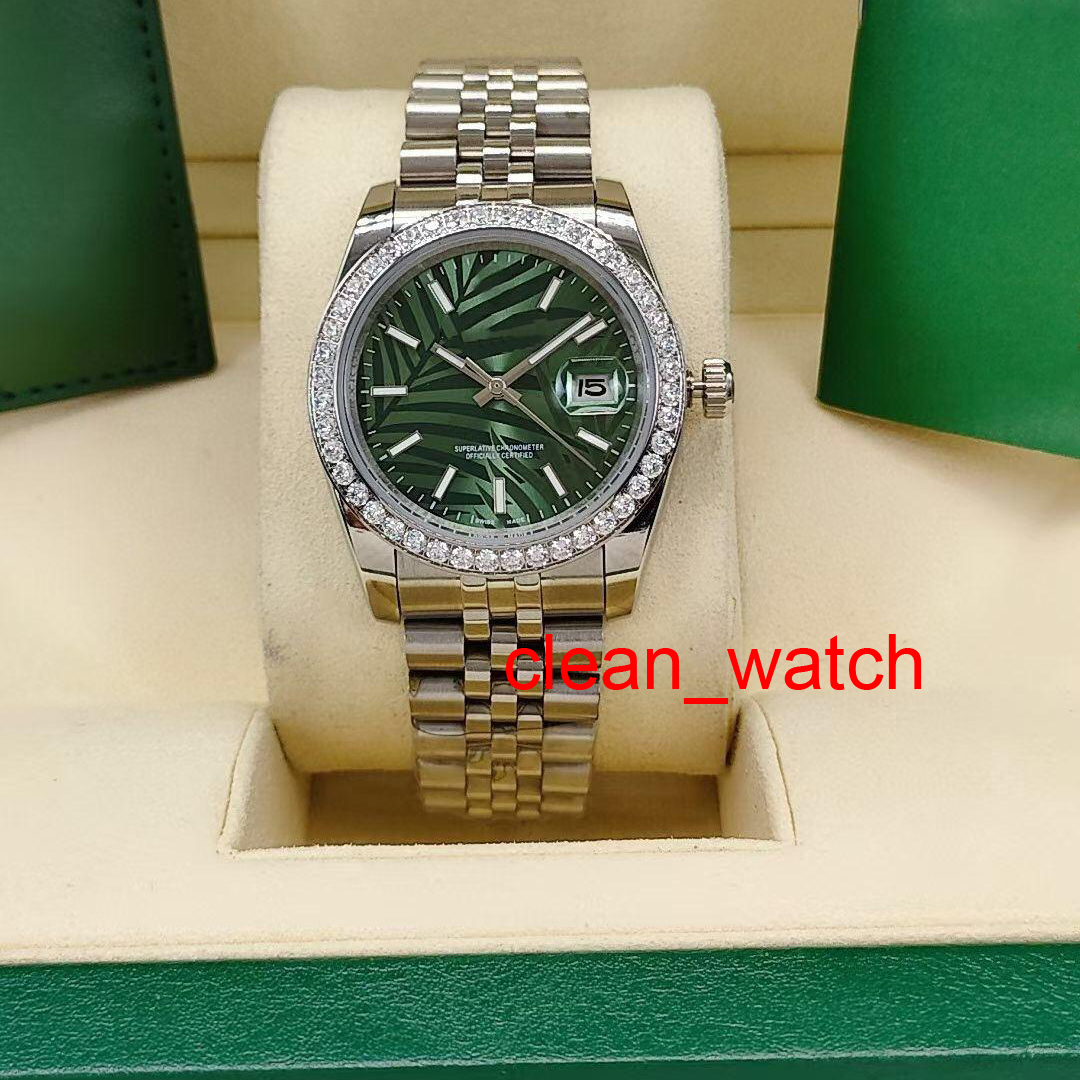 Green Palm leaf Dial Ladies watch Luminous Sapphire Surface Wristwatches Diamond 2813 Movement Women Designer Orologio di lusso
Green Palm leaf Dial Ladies watch Luminous Sapphire Surface Wristwatches Diamond 2813 Movement Women Designer Orologio di lusso