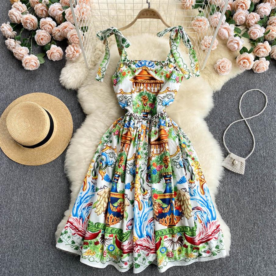 Runway Summer Bow Tank Dress 2022 New Women's Spaghetti Strap Backless Palace Floral Print Party Pleated251s, Same as picture
Runway Summer Bow Tank Dress 2022 New Women's Spaghetti Strap Backless Palace Floral Print Party Pleated251s, Same as picture