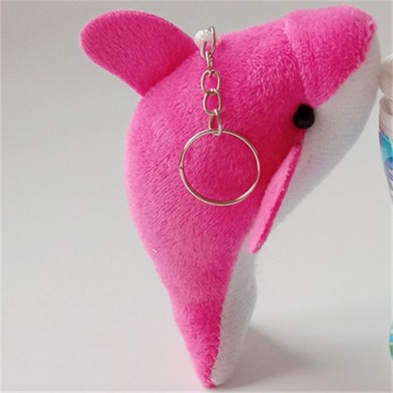 50pcslot 10cm Dolphin Keychains Mini Plush Key Ring for Birthday Event Party Kids Party Fashion Pendant Key Chain Jewelry 1378 D33