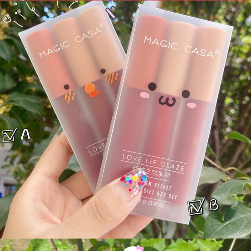 Lip Gloss 3pcs/set Glaze Set Velvet Matte Liquid Lipstick Sexy Tint Cosmetic For Women Makeup Non-stick Cup GlossLip, B1
Lip Gloss 3pcs/set Glaze Set Velvet Matte Liquid Lipstick Sexy Tint Cosmetic For Women Makeup Non-stick Cup GlossLip, B1