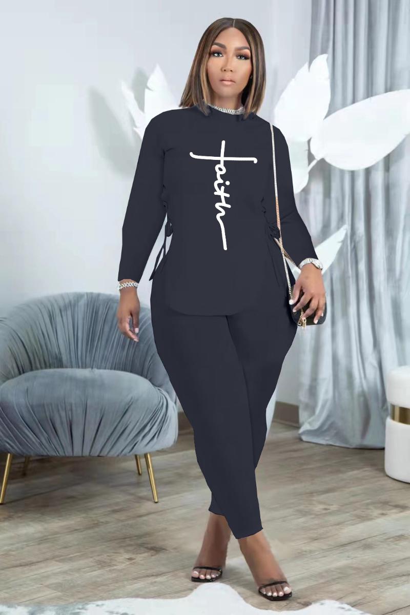 Women' Two Piece Pants Letter Print Full Sleeve Tshirt Side Split And Length Skinny Pant Set Women Spring Fall Casual OutfitsWomen, Black
Women' Two Piece Pants Letter Print Full Sleeve Tshirt Side Split And Length Skinny Pant Set Women Spring Fall Casual OutfitsWomen, Black