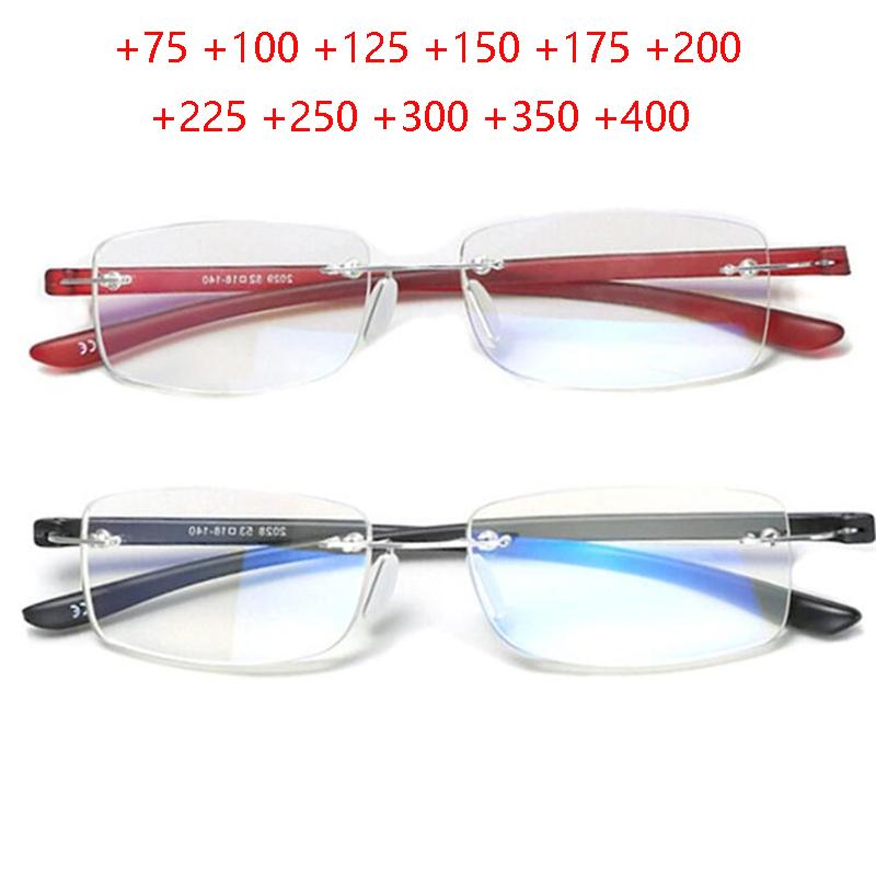 

Sunglasses Semi-Rimless Anti Blue Rays Square Hyperopia Eyeglasses Women Men TR90 Magnifier Glasses For The Elderly 75 100 125 To 400Sunglas