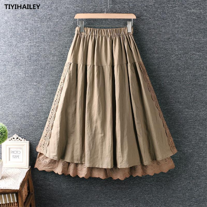 Skirts TIYIHAILEY Cotton Linen Women Skirt Spring A Long Maxi Elastic Waist A-Line Embroidery Crochet Patchwork, Brown
Skirts TIYIHAILEY Cotton Linen Women Skirt Spring A Long Maxi Elastic Waist A-Line Embroidery Crochet Patchwork, Brown