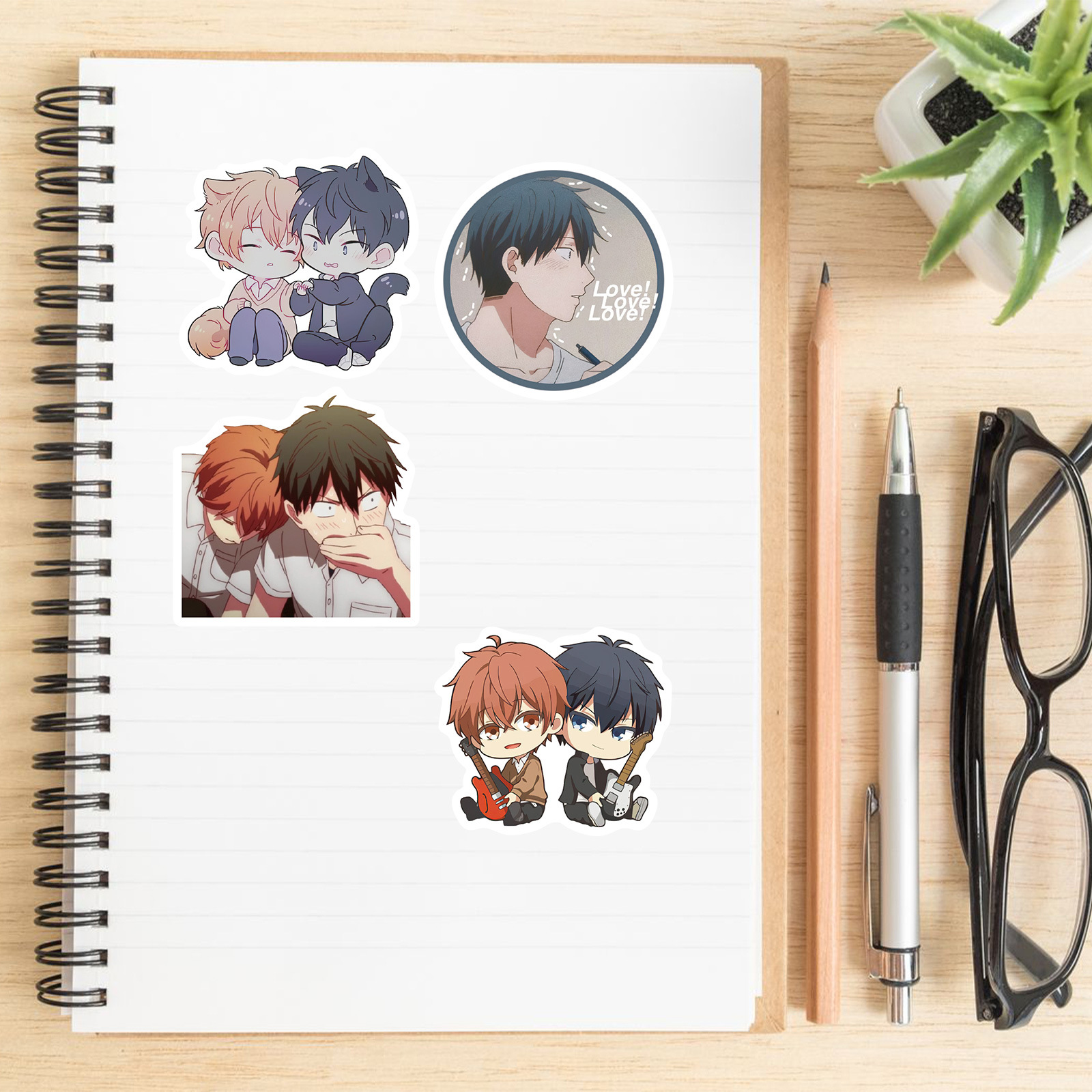 50Pcs New LGBT Sticker Boy Love Japan Anime Given Stickers Graffiti Stickers For Laptop Luggage Diary Skateboard Computer Waterproof Decal