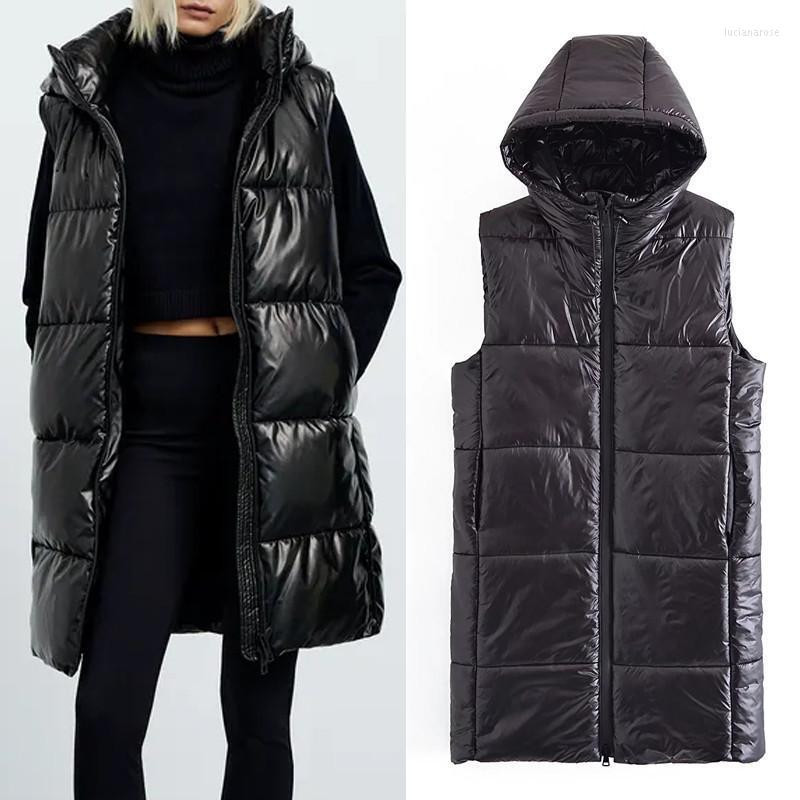 Women' Vests 2022 Hooded Black Long Vest Woman Faux Leather Padded Women Winter Coat Zipper Sleeveless Jacket Warm Waistcoat Luci22
Women' Vests 2022 Hooded Black Long Vest Woman Faux Leather Padded Women Winter Coat Zipper Sleeveless Jacket Warm Waistcoat Luci22