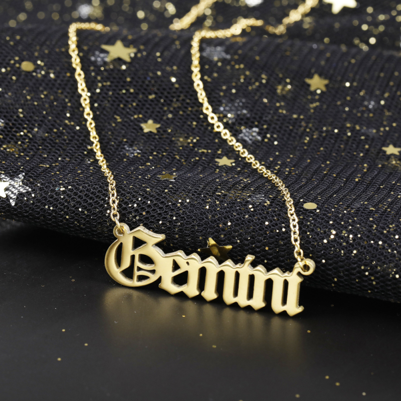 New Arrival Stainless Steel Zodiac Pendant Necklace Astrology Horoscope Charm Jewelry