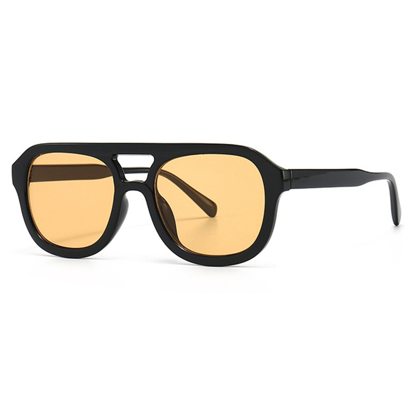 Classic Pilot Sunglasse Vintage Yellow Lens Fashionable Sunglass Female Candy Color 70s Glasses Eyewears 220621