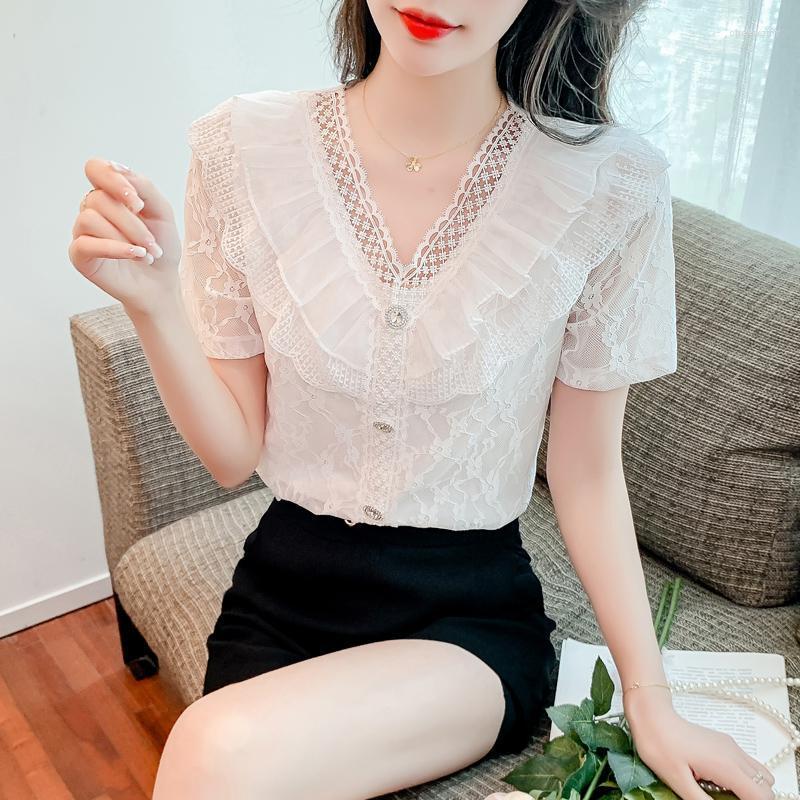 Women' Blouses & Shirts Summer V Neck Lace Blouse Short Sleeve Elegant Women Tops Solid Crochet Ruffle Patchwork Slim 628eWomen' Chee22, White
Women' Blouses & Shirts Summer V Neck Lace Blouse Short Sleeve Elegant Women Tops Solid Crochet Ruffle Patchwork Slim 628eWomen' Chee22, White