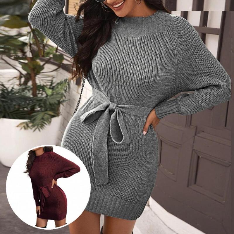 Casual Dresses Sweater Dress Slim Fit Warm Above Knee Half High Collar Belt Pullover Knitted For Daily WearCasual, Black
Casual Dresses Sweater Dress Slim Fit Warm Above Knee Half High Collar Belt Pullover Knitted For Daily WearCasual, Black