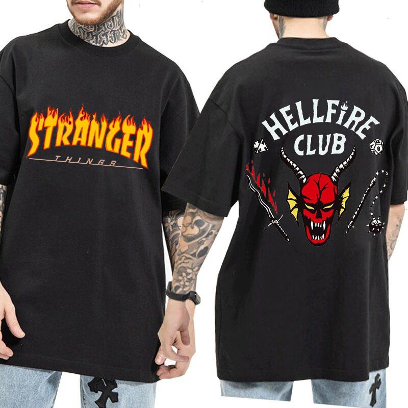 Stranger Things Season 4 Harajuku T Shirt Ullzang Hellfire Club Eleven Graphic T-shirt Upside Down Funny Cartoon Top Tees, Color13